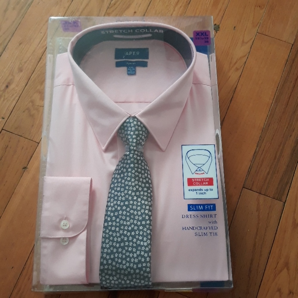 NIB Apt. 9 dress shirt and tie 18.5-19